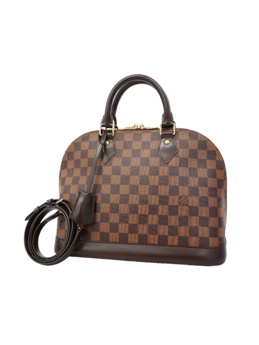 Louis Vuitton Handbag Damier Alma PM Ebene 2-Way Bag